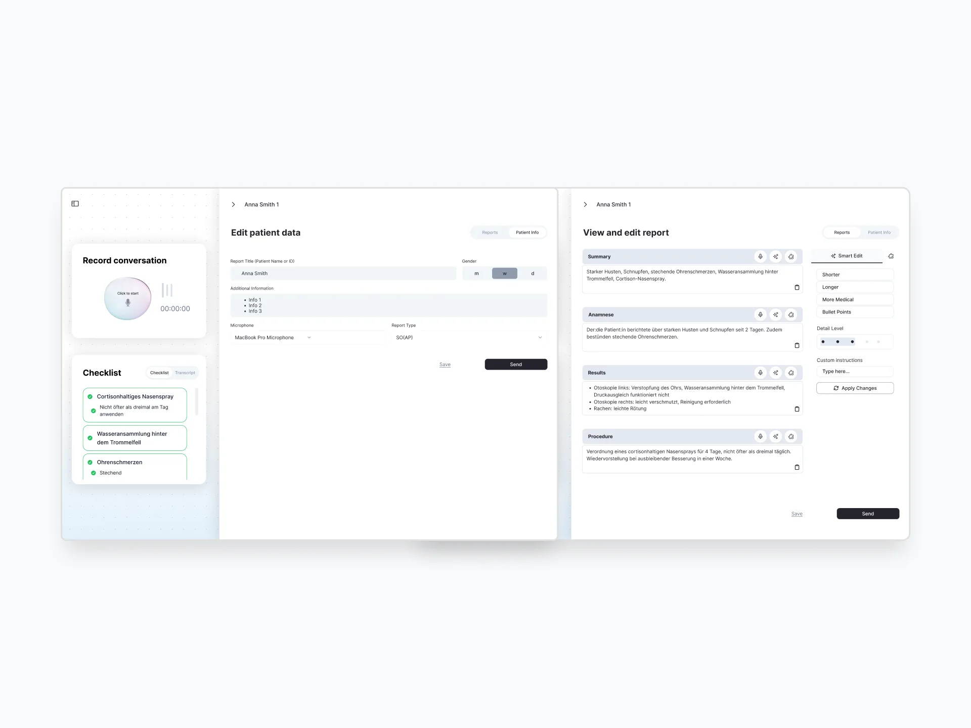 The redesigned report page, first view