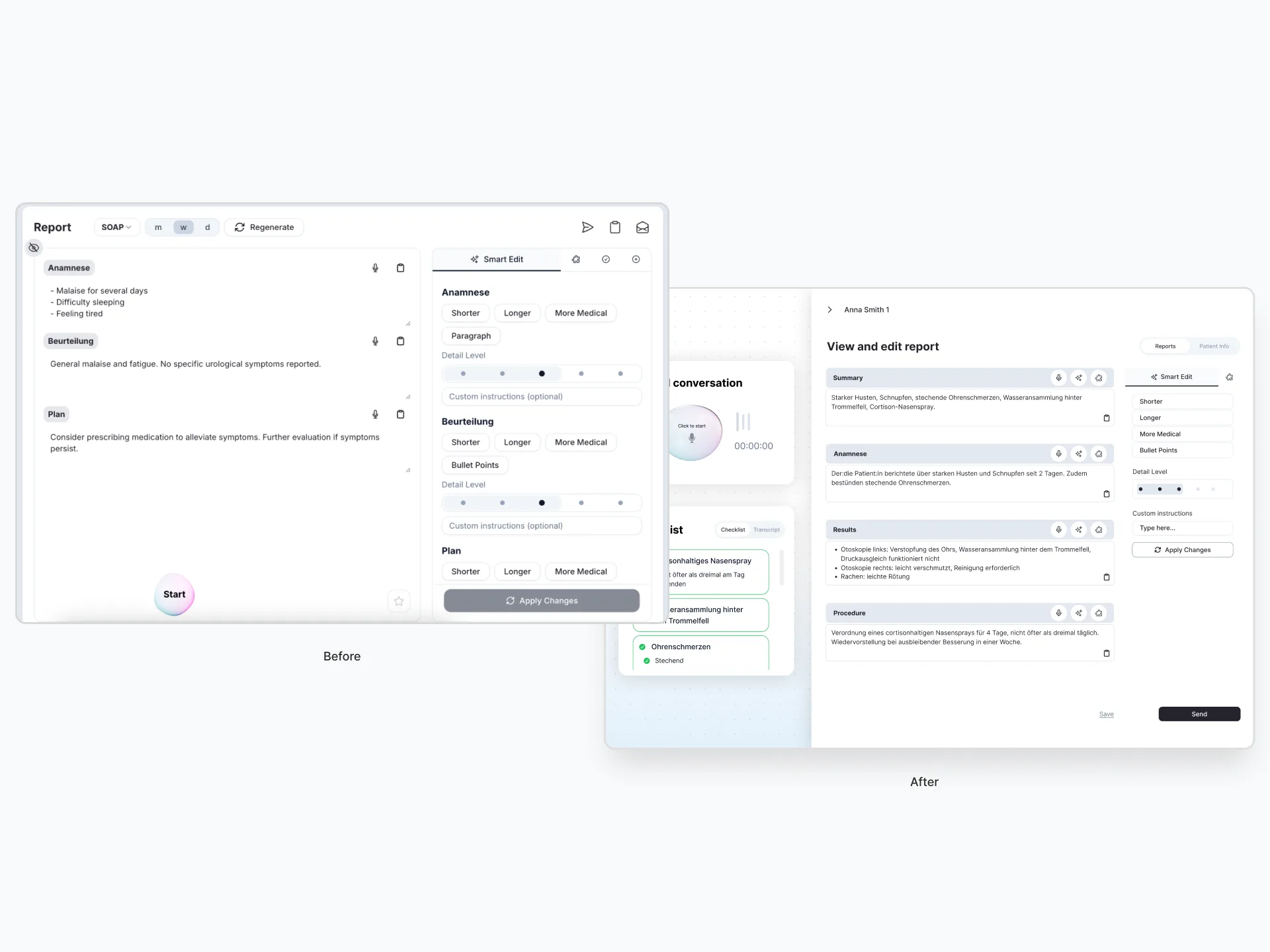 The redesigned report page, second view