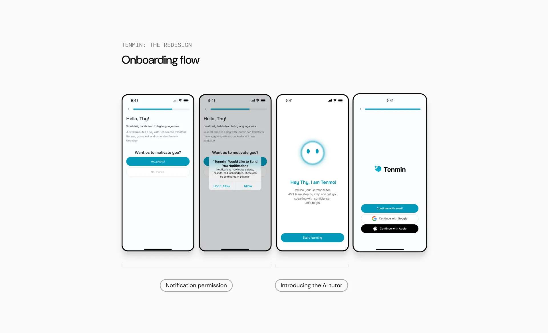 Redesigned onboarding screens, second detail view