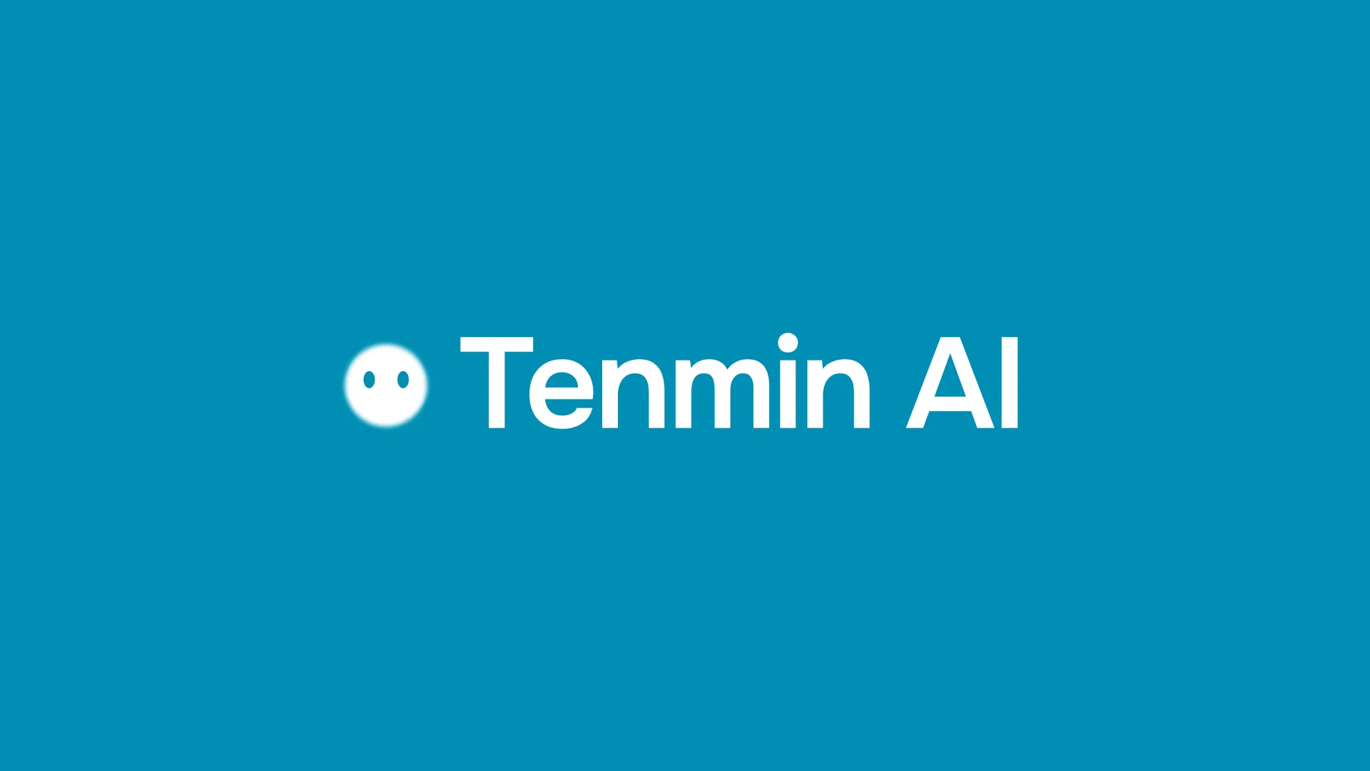The Tenmin AI wordmark on a teal ground